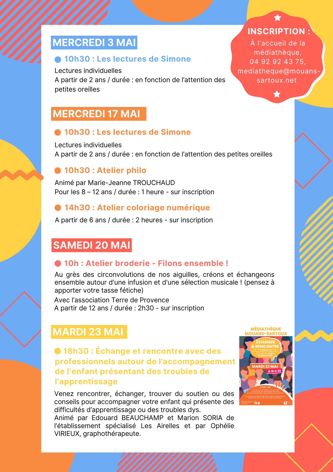 Programme 1 mai mediatheque Mouans Sartoux