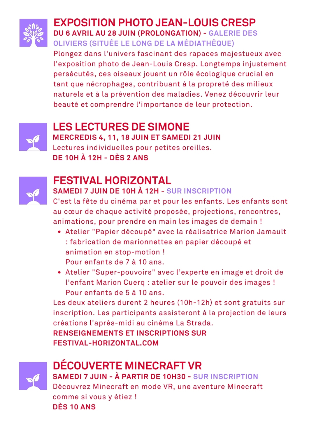 2 Programme Médiathèque Mouans Sartoux Juin 2025