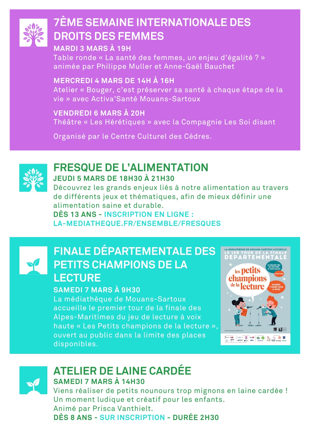 Page 2 Programme Médiathèque Mouans Sartoux Mars 2026