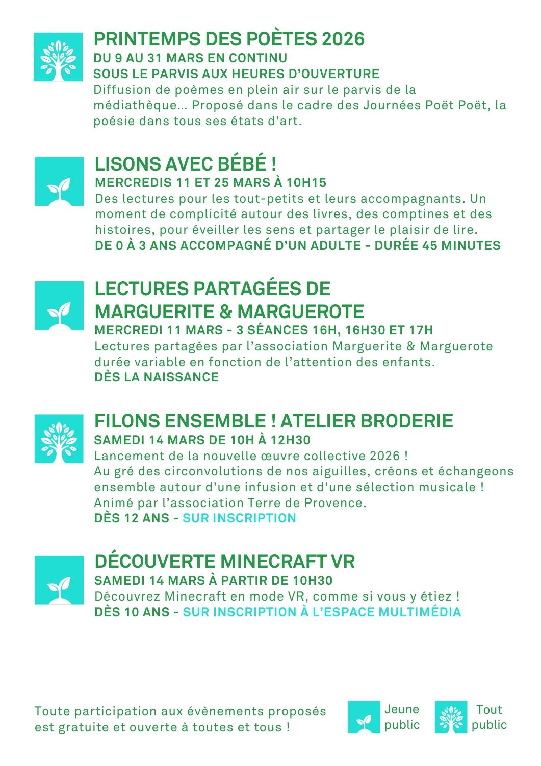 Page 3 Programme Médiathèque Mouans Sartoux Mars 2026